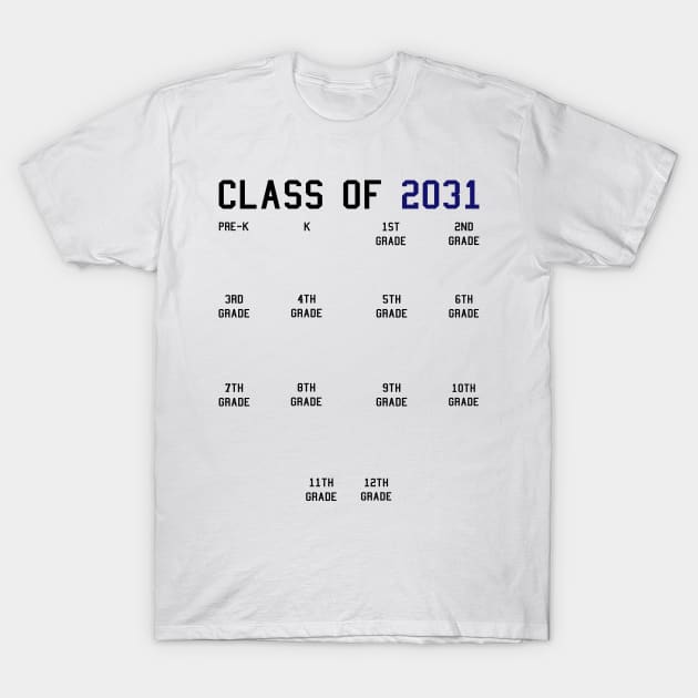 Class of 2031 Grow With Me T-Shirt by KsuAnn